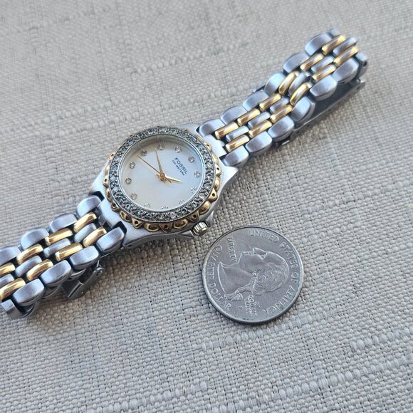 Fossil Women Wrsitwatch Crystals Accent Face Silver/Gold Tone Quartz Watch - Picture 13 of 14